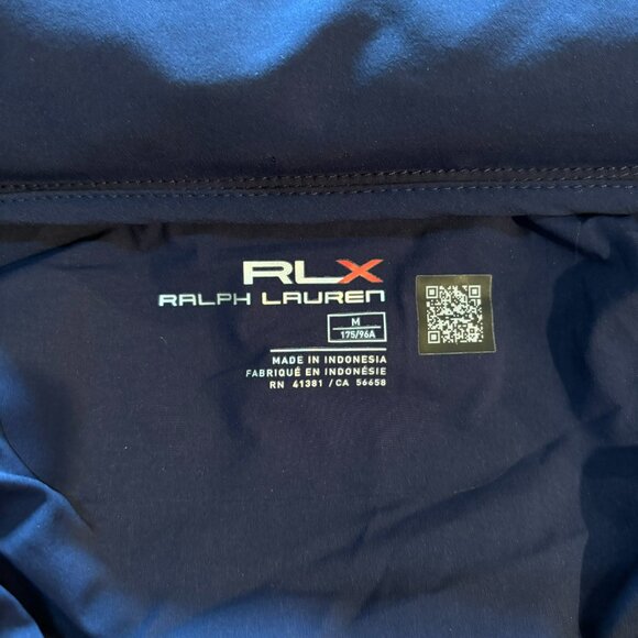 New RLX Ralph Lauren Golf Men's Wicking Full Zip Jacket M Navy $248 Stow Hood - Picture 14 of 14